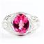 Created Pink Sapphire, 925 Sterling Silver Ladies Ring, SR083