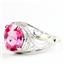 Created Pink Sapphire, 925 Sterling Silver Ladies Ring, SR083