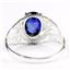 Created Blue Sapphire, 925 Sterling Silver Ladies Ring, SR083