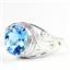 Swiss Blue Topaz, 925 Sterling Silver Ladies Ring, SR083