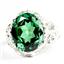 925 Sterling Silver Ladies Filigree Ring, Russian Nanocrystal Emerald, SR114