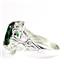 925 Sterling Silver Ladies Filigree Ring, Russian Nanocrystal Emerald, SR114