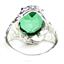 925 Sterling Silver Ladies Filigree Ring, Russian Nanocrystal Emerald, SR114