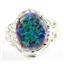 Created Blue Green Opal, 925 Sterling Silver Ladies Ring, SR114