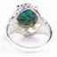 Created Blue Green Opal, 925 Sterling Silver Ladies Ring, SR114