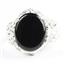 925 Sterling Silver Ladies Filigree Ring, Black Onyx, SR114