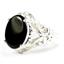 925 Sterling Silver Ladies Filigree Ring, Black Onyx, SR114