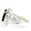 925 Sterling Silver Ladies Filigree Ring, Black Onyx, SR114
