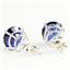 925 Sterling Silver Post Earrings, Created Blue Sapphire, SE012