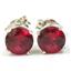 925 Sterling Silver Post Earrings, Created Ruby, SE012