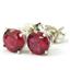 925 Sterling Silver Post Earrings, Created Ruby, SE012