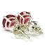 925 Sterling Silver Post Earrings, Created Ruby, SE012