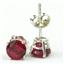 925 Sterling Silver Post Earrings, Created Ruby, SE012