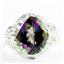 925 Sterling Silver Ladies Filigree Ring, Mystic Fire Topaz, SR114