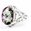 925 Sterling Silver Ladies Filigree Ring, Mystic Fire Topaz, SR114