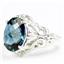 925 Sterling Silver Ladies Filigree Ring, London Blue Topaz, SR114