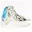 925 Sterling Silver Ladies Filigree Ring, Swiss Blue CZ, SR114