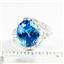 925 Sterling Silver Ladies Filigree Ring, Swiss Blue CZ, SR114