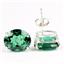 925 Sterling Silver Post Earrings, Russian Nanocrystal Emerald, SE202