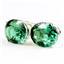 925 Sterling Silver Post Earrings, Russian Nanocrystal Emerald, SE102