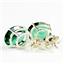 925 Sterling Silver Post Earrings, Russian Nanocrystal Emerald, SE102