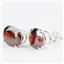 925 Sterling Silver Post Earrings, Garnet CZ, SE102