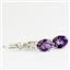 925 Sterling Silver Leverback Earrings, Amethyst, SE007