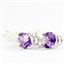 925 Sterling Silver Leverback Earrings, Amethyst, SE007