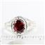 Garnet CZ,  925 Sterling Silver Ladies Ring, SR070