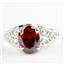 Sterling Silver Ladies Ring, Garnet CZ, SR005