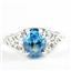 Sterling Silver Ladies Ring, Swiss Blue CZ, SR005