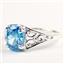 Sterling Silver Ladies Ring, Swiss Blue CZ, SR005