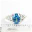 Sterling Silver Ladies Ring, Swiss Blue CZ, SR005