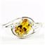 Golden Yellow CZ, 925 Sterling Silver Ring ,SR186