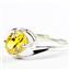 Golden Yellow CZ, 925 Sterling Silver Ring ,SR186