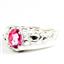 925 Sterling Silver Men's Nugget Ring, Created Pink Sapphire, SR368