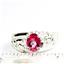 925 Sterling Silver Men's Nugget Ring, Created Pink Sapphire, SR368