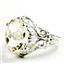 925 Sterling Silver Ladies Filigree Ring, Silver Topaz, SR114