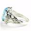 925 Sterling Silver Ladies Ring, Concave Cut Swiss Blue Topaz, SR114
