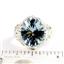 925 Sterling Silver Ladies Ring, Concave Cut Swiss Blue Topaz, SR114