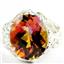 925 Sterling Silver Ladies Filigree Ring, Twilight Fire Topaz, SR114