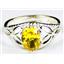 Golden Yellow CZ, 925 Sterling Silver Ladies Ring, SR137