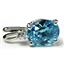 925 Sterling Silver Pendant, Swiss Blue CZ, SP020