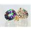 14k Gold Post Earrings, Mystic Fire Topaz, E202