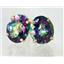 14k Gold Post Earrings, Mystic Fire Topaz, E202