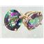 14k Gold Post Earrings, Mystic Fire Topaz, E202