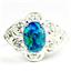 Created Blue/Green Opal, 925 Sterling Silver ladies Ring, SR125