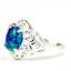 Created Blue/Green Opal, 925 Sterling Silver ladies Ring, SR125