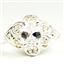 925 Sterling Silver Ladies Filigree Ring, Cubic Zirconia (Clear CZ), SR125