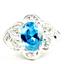 925 Sterling Silver Ladies Filigree Ring, Swiss Blue CZ, SR125
